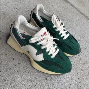 New Balance Green and Cream Athletic Shoes